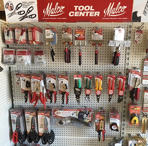 A Store Display Featuring Various Tools and Items Arranged Neatly on Shelves for Customers to Browse.
